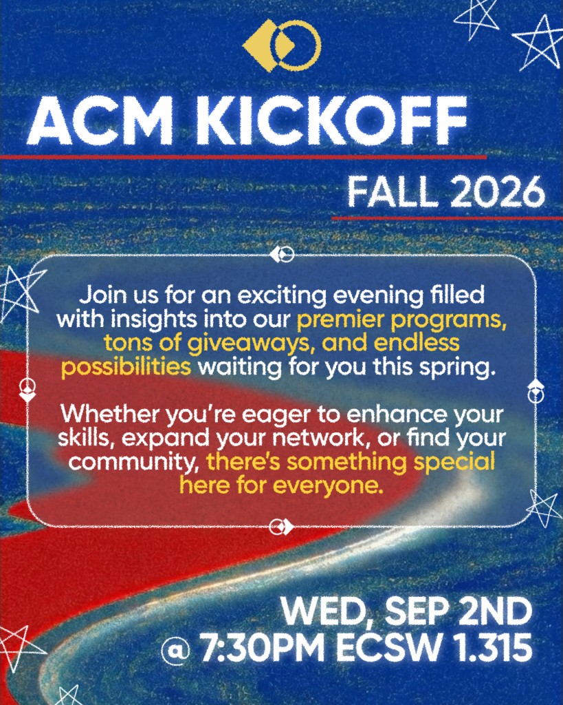 ACM Kickoff Fall 2026 event graphic