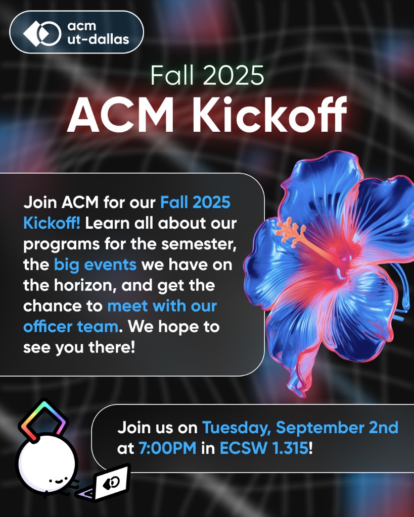 ACM Kickoff Fall 2025 event graphic